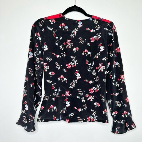 Tanya Taylor Floral Clusters Clio Top in Black - Picture 10 of 11